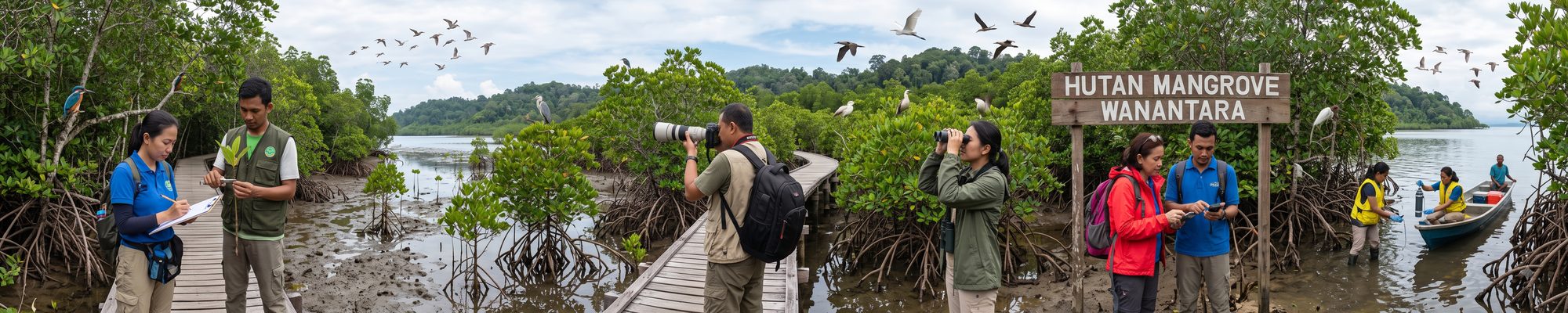 Tim monitoring hutan mangrove Wanantara