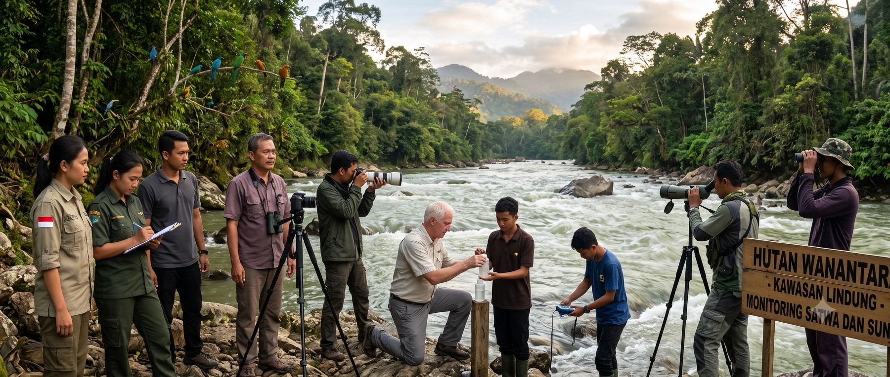 Tim monitoring satwa dan sungai kawasan lindung Wanantara